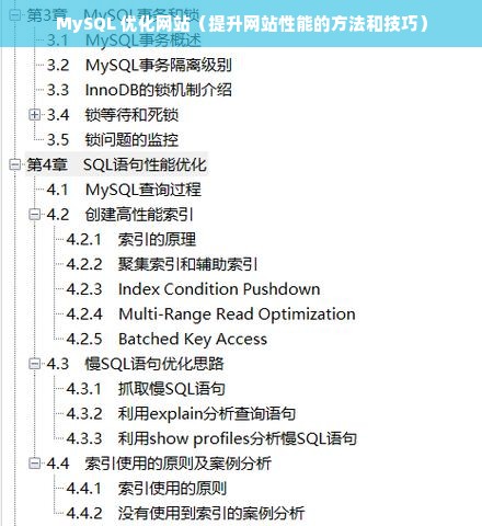 MySQL 优化网站（提升网站性能的方法和技巧）