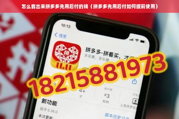 怎么套出来拼多多先用后付的钱（拼多多先用后付如何提前使用）