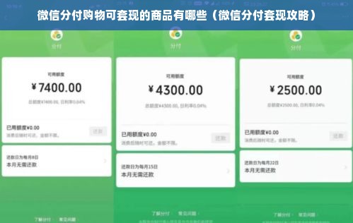 微信分付购物可套现的商品有哪些（微信分付套现攻略）