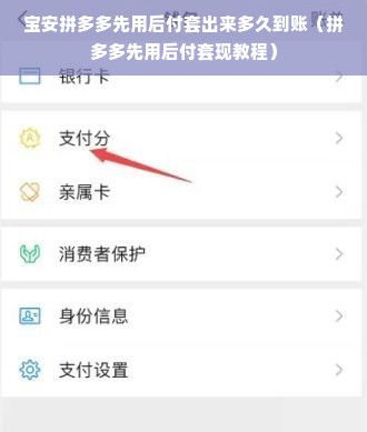 宝安拼多多先用后付套出来多久到账（拼多多先用后付套现教程）