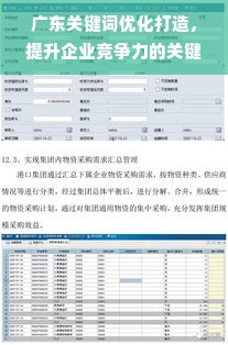 广东关键词优化打造，提升企业竞争力的关键策略