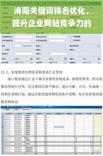 海阳关键词排名优化，提升企业网站竞争力的关键策略