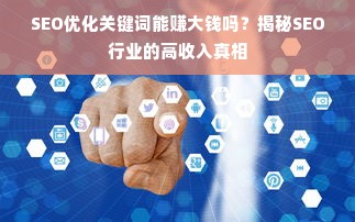 SEO优化关键词能赚大钱吗？揭秘SEO行业的高收入真相