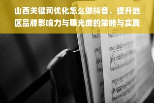 山西关键词优化怎么做抖音，提升地区品牌影响力与曝光度的策略与实践