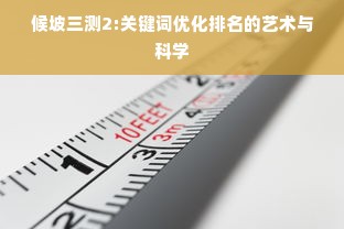 候坡三测2:关键词优化排名的艺术与科学