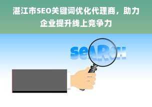 湛江市SEO关键词优化代理商，助力企业提升线上竞争力