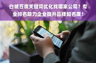 白城百度关键词优化找哪家公司？专业排名助力企业提升品牌知名度！