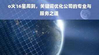 o火16星周到，关键词优化公司的专业与服务之道