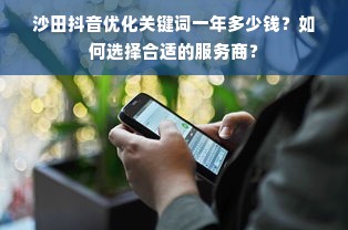 沙田抖音优化关键词一年多少钱？如何选择合适的服务商？