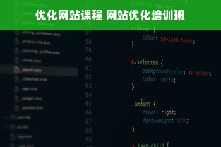 优化网站课程 网站优化培训班
