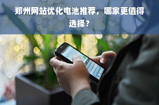 郑州网站优化电池推荐，哪家更值得选择？