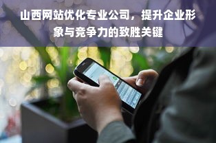 山西网站优化专业公司，提升企业形象与竞争力的致胜关键