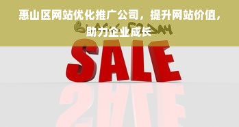 惠山区网站优化推广公司，提升网站价值，助力企业成长