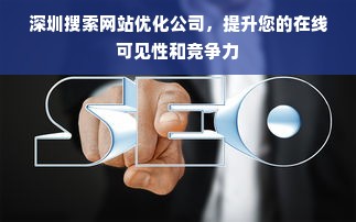 深圳搜索网站优化公司，提升您的在线可见性和竞争力