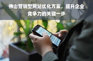 佛山营销型网站优化方案，提升企业竞争力的关键一步