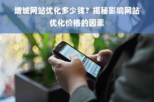 增城网站优化多少钱？揭秘影响网站优化价格的因素