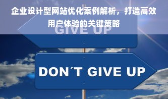 企业设计型网站优化案例解析，打造高效用户体验的关键策略