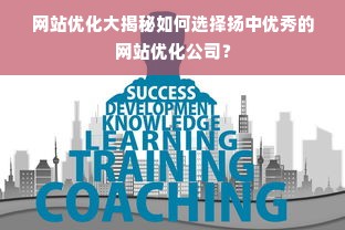 网站优化大揭秘如何选择扬中优秀的网站优化公司？