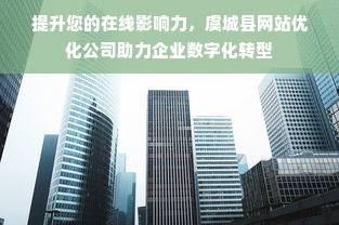 提升您的在线影响力，虞城县网站优化公司助力企业数字化转型