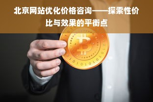 北京网站优化价格咨询——探索性价比与效果的平衡点