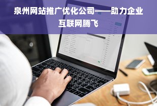 泉州网站推广优化公司——助力企业互联网腾飞