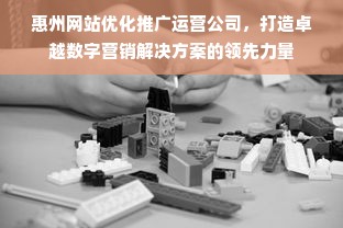 惠州网站优化推广运营公司，打造卓越数字营销解决方案的领先力量