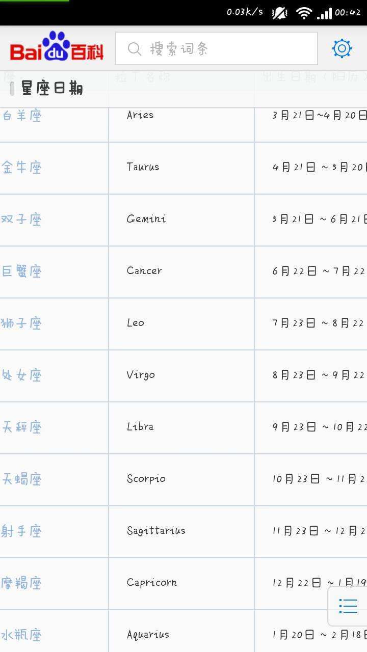 包含12星座日期查询农历曰期的词条