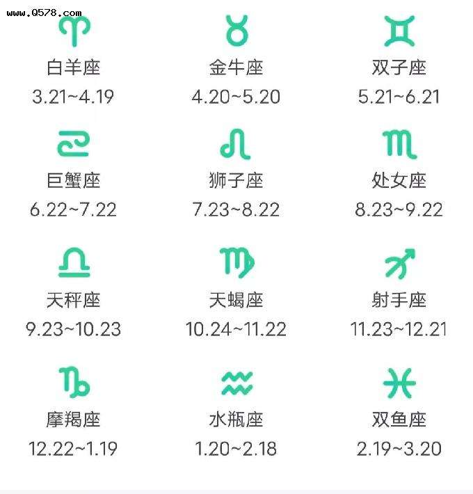 【星座日期查询阳历】阳历星座日期查询表