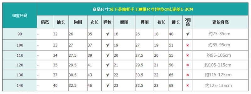 童装尺码对照表 zara童装尺码对照表