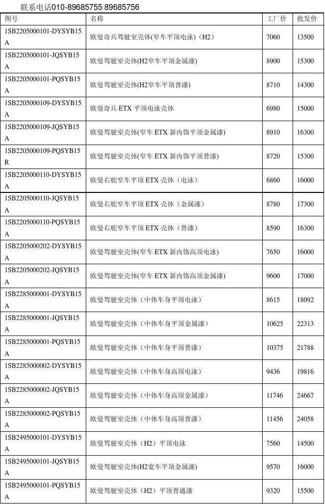 汽车报价表 比亚迪汉电动汽车报价表