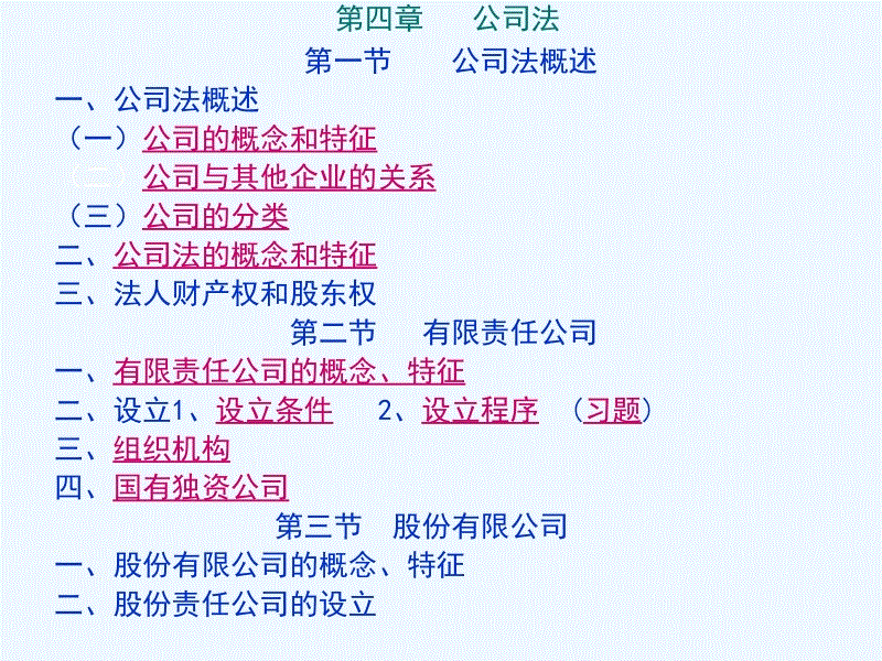 公司法律制度 第六章公司法律制度