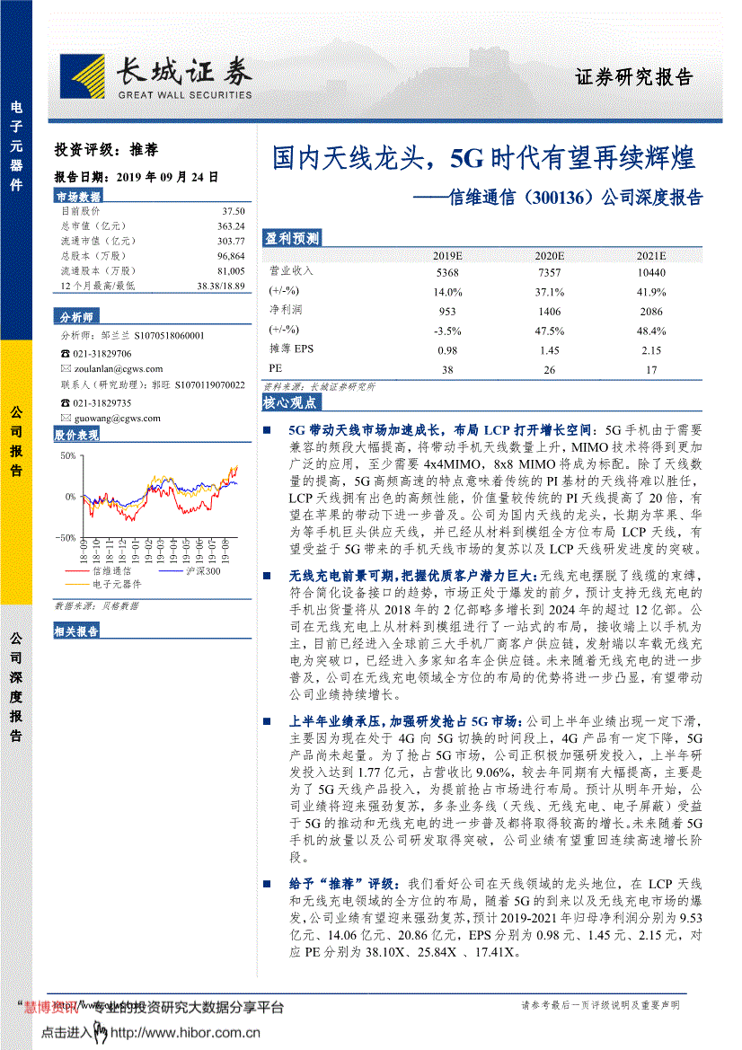 信维通信股票 信维通信股票股吧