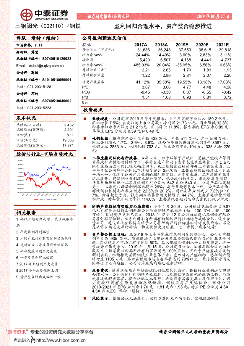 三钢闽光股票 三钢闽光股票千股千评