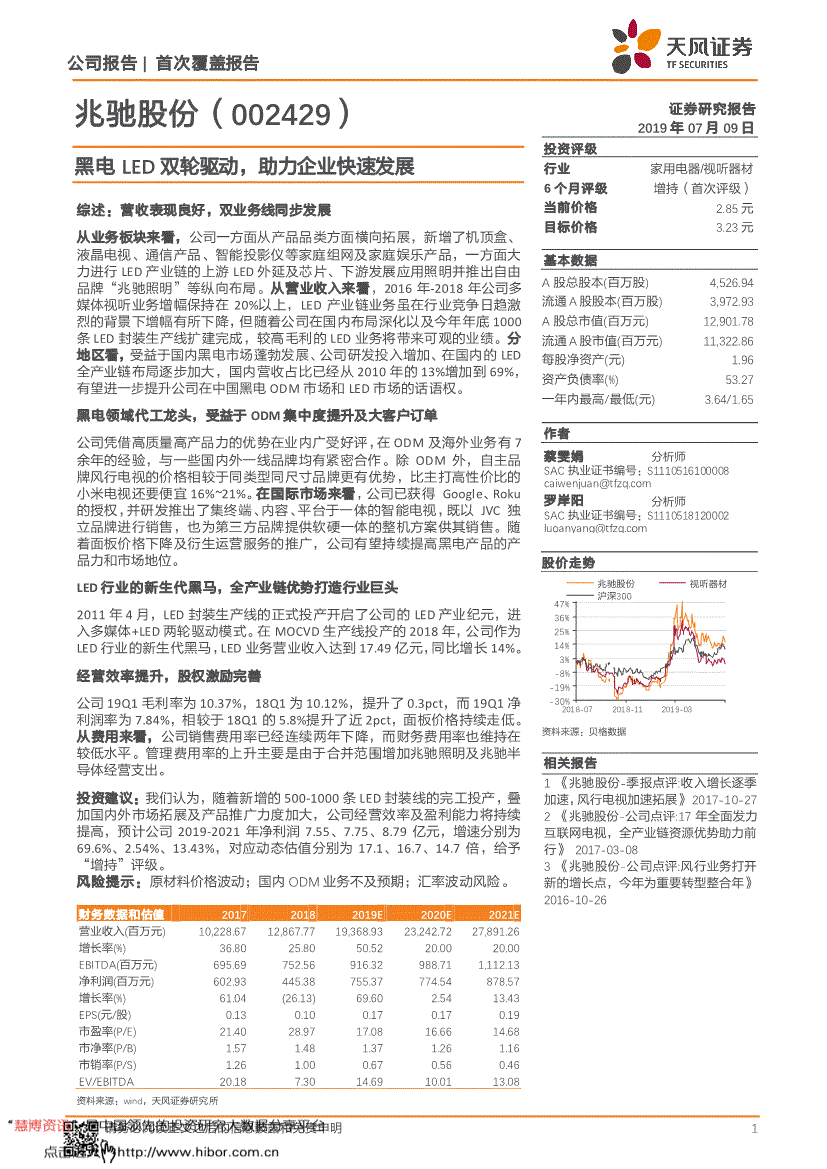 兆驰股份股票 兆驰股份股票怎么样