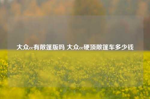 大众cc有敞篷版吗 大众cc硬顶敞篷车多少钱